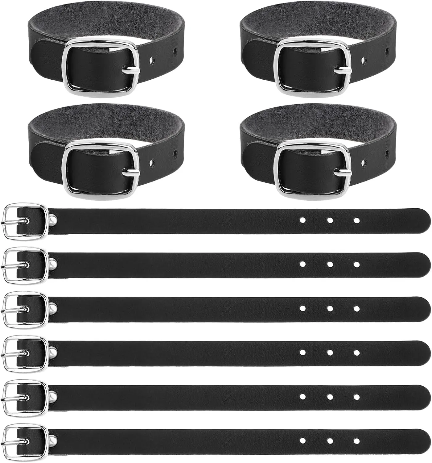 10 Pcs 8x1/2 Inch Leather Luggage Tag Straps, Cowhide Luggage Tag Loops Replacement Belts with Metal Buckle Genuine Leather Luggage Tag Loops Leather Name Strap Tag Holders for Card Pass Holder