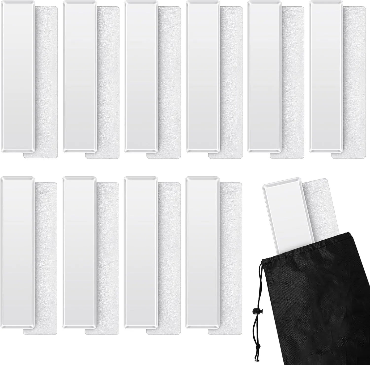 10 Pcs Court Line Marker Kit Flat Rectangular Gym Floor Spot White Boundary Markers Agility Training Accessories for Soccer Basketball Volleyball Badminton Outdoor