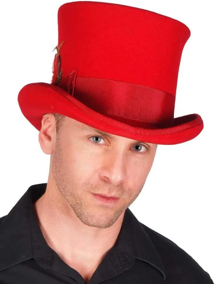 100% Wool Steampunk Top Hat with Grosgrain Band