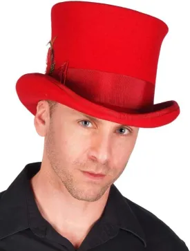 100% Wool Steampunk Top Hat with Grosgrain Band