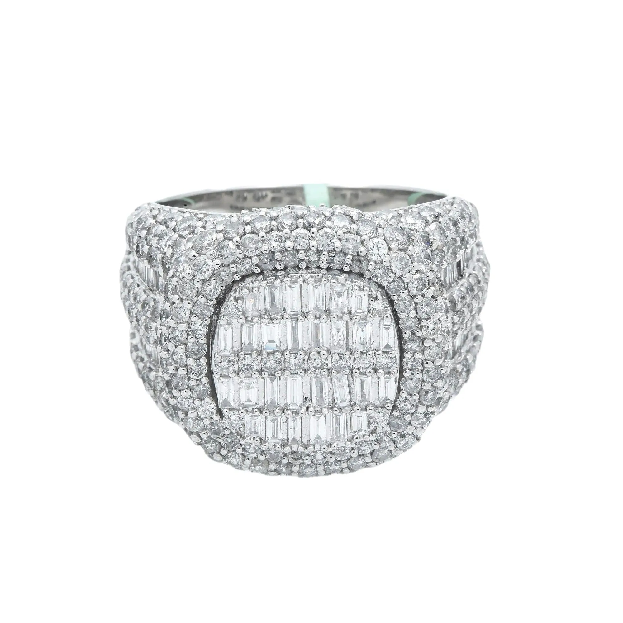 10K GOLD BAGUETTE AND ROUND CLUSTER DIAMOND RING 5.35 CT