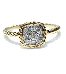 14k Yellow Gold 0.26Ct Diamond Cluster Ring