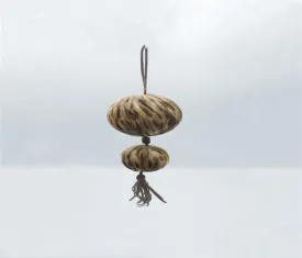 14" Natural Feather Ball Ornament