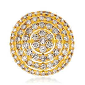 18ct Yellow Gold 2 Carat Diamond Round Shape Cluster Ring