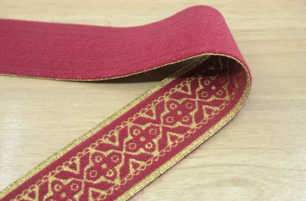 2 inch 50mm Wide Colorful Embroidery Jacquard Glitter Elastic Band - 1 Yard