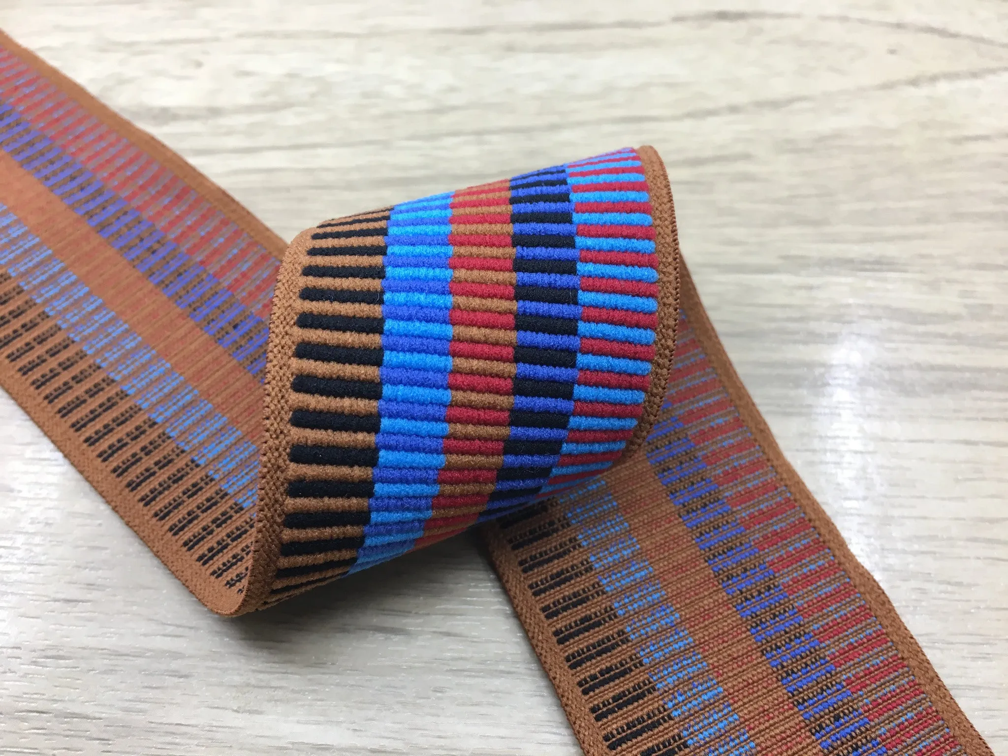 2 inch (50mm) Wide Colorful Striped Jacquard Soft Elastic Bands,Waistband Elastic,Sewing Elastic