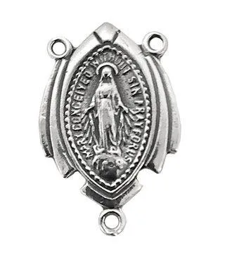 21mm .925 Sterling Silver  Miraculous Rosary Station (1 Piece)