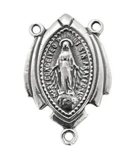 21mm .925 Sterling Silver  Miraculous Rosary Station (1 Piece)