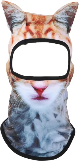 3D Cat Ski Balaclava Sheisty Face Mask with Ears, Funny Animal Face Hood Shystie Riding Mask Balaclava Parties Music Festivals Outdoor Supplies Multicolour
