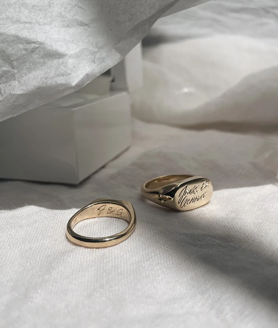 3mm Diamond Oval Signet