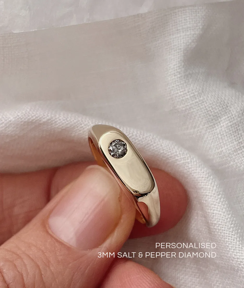 3mm Diamond Oval Signet