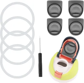 4PCS Replacement Parts for Owala Accessories with 4PCS Bottle Seal Rings, Replacement Stopper for Owala, BPA-Free Silicone Water Bottle Top Lid Gasket Replacement Parts for Owala 16/19/24/32/40oz