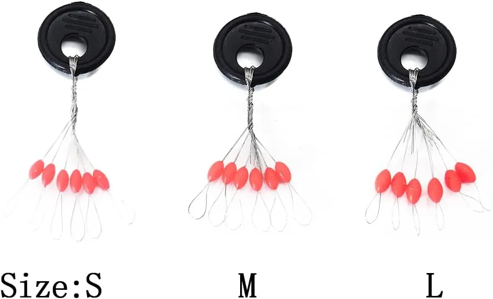 6 in 1 Fishing Bobber Stopper,Soft Silicone Float Sinker Stops,100Pcs Cylinder,Oval Float Stop Stoppers