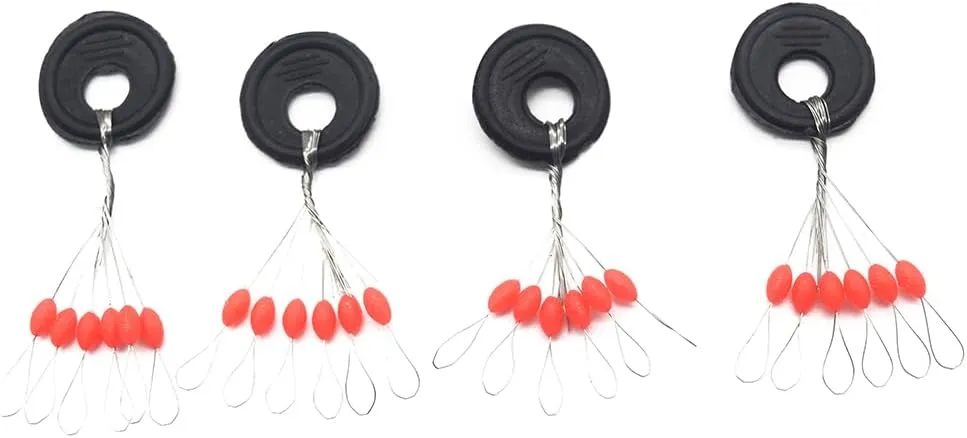 6 in 1 Fishing Bobber Stopper,Soft Silicone Float Sinker Stops,100Pcs Cylinder,Oval Float Stop Stoppers