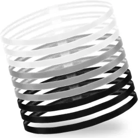 9PCS Thin Elastic Sports Headbands, Non Slip Athletic Hair Band Soft Skinny Sweatband for Men Women Running Workout Basketball Soccer Tennis Yoga