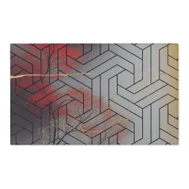 Abstract Colorful Area Rug | Geometric Grey Rug