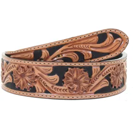 B027 - FAST SHIP Floral Tooled Tapered Belt