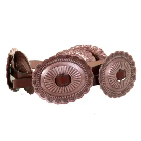 B1067 - Antique Copper Oval Concho Belt