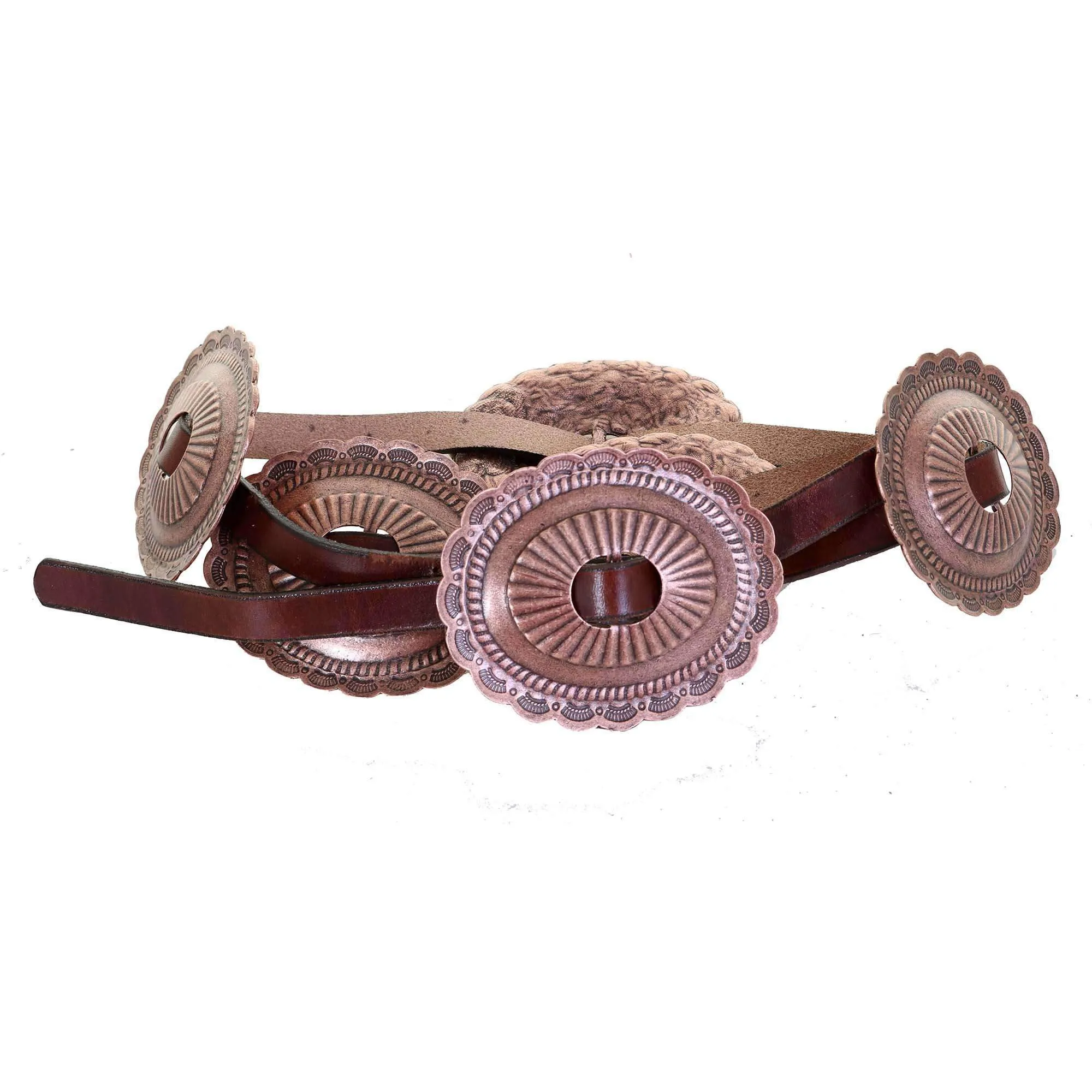B1067 - Antique Copper Oval Concho Belt