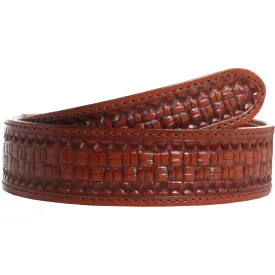 B833 - Cognac Leather Tooled Belt
