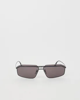 Balenciaga Black BB0139S Rectangular Metal Frame Sunglasses