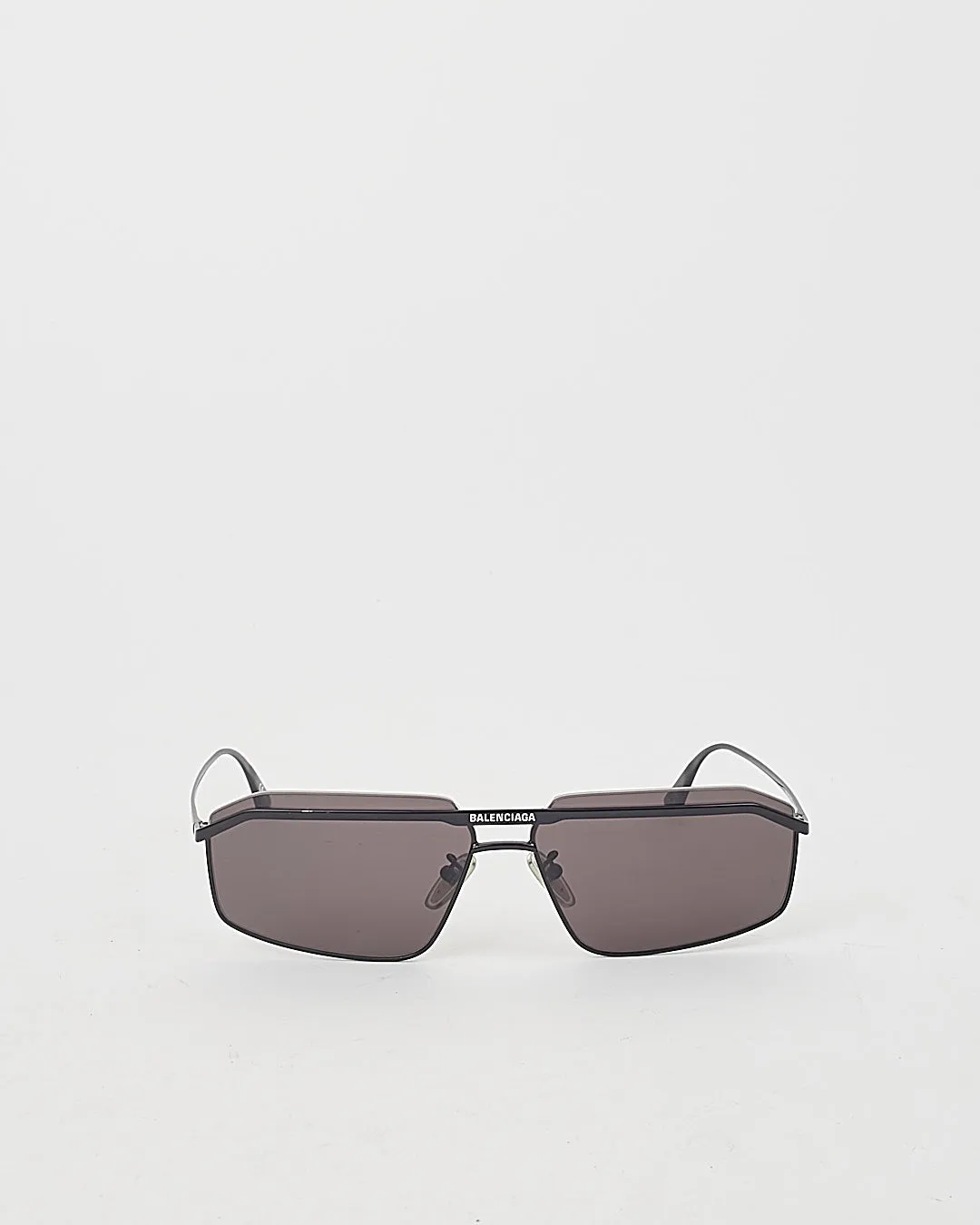 Balenciaga Black BB0139S Rectangular Metal Frame Sunglasses