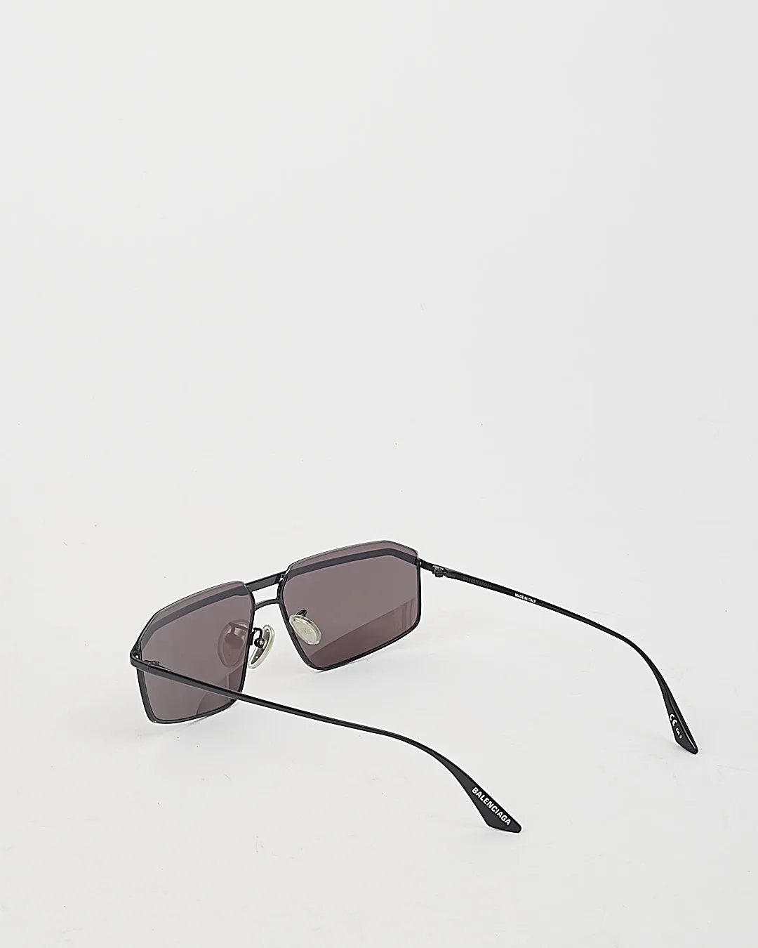 Balenciaga Black BB0139S Rectangular Metal Frame Sunglasses