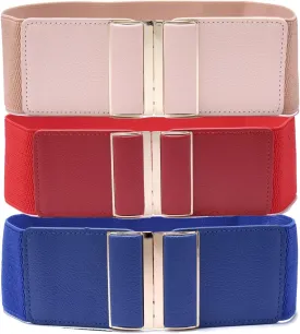 Beltox Womens 3" Wide Belt Elastic Stretch Cinch Waistband Lady Cummerband