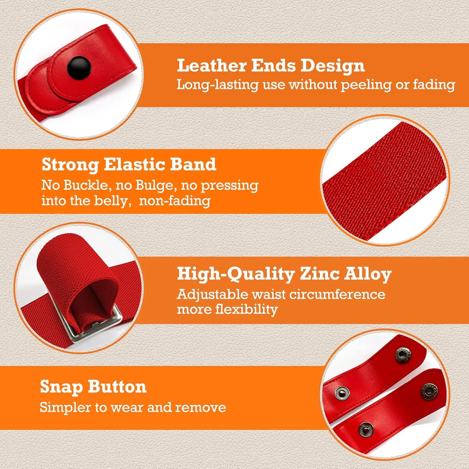 Belts for Women/Men No Buckle Elastic Belt Invisible Buckle Free Stretch Waist Belt for Jean Pants Dresses