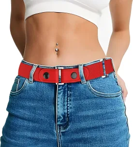 Belts for Women/Men No Buckle Elastic Belt Invisible Buckle Free Stretch Waist Belt for Jean Pants Dresses
