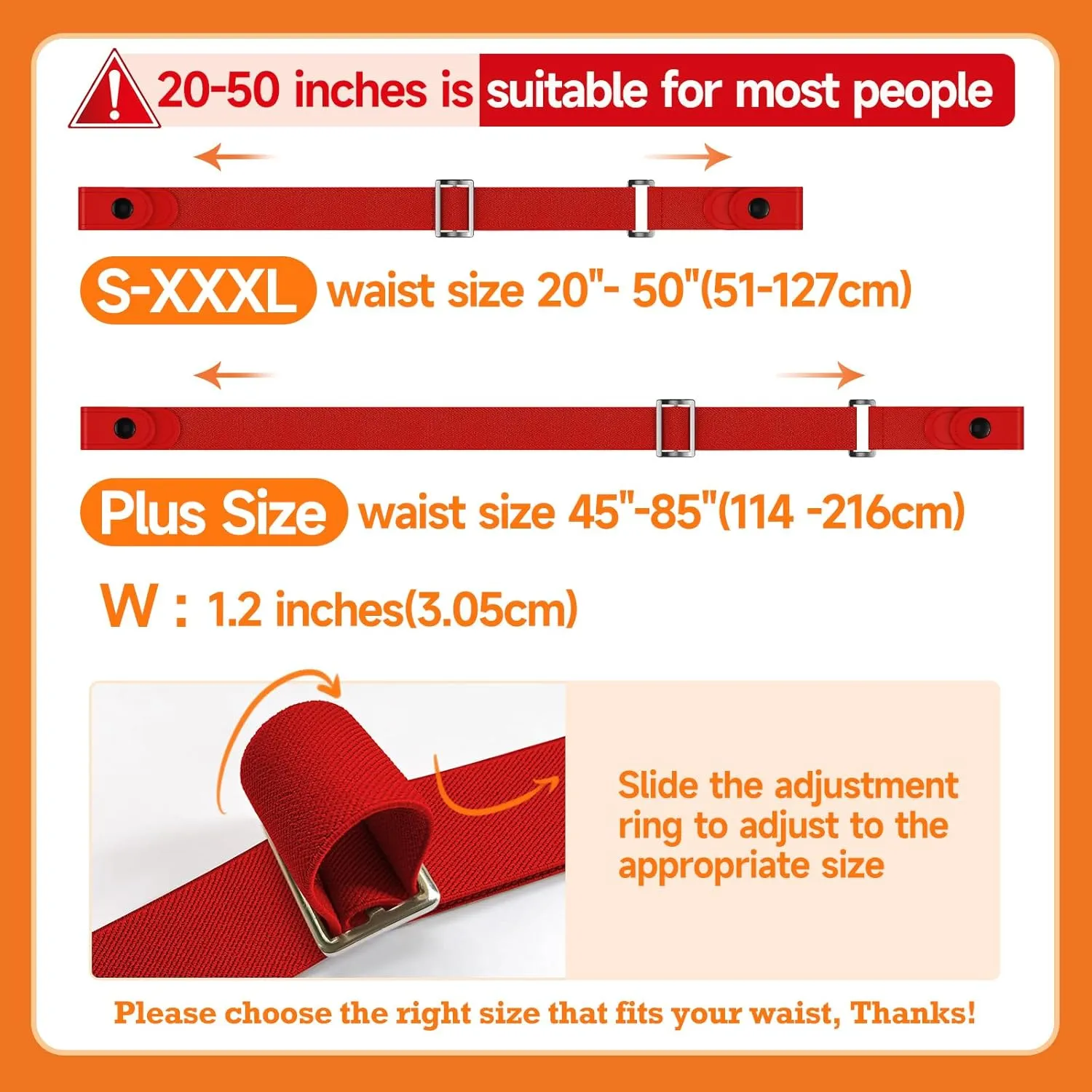 Belts for Women/Men No Buckle Elastic Belt Invisible Buckle Free Stretch Waist Belt for Jean Pants Dresses