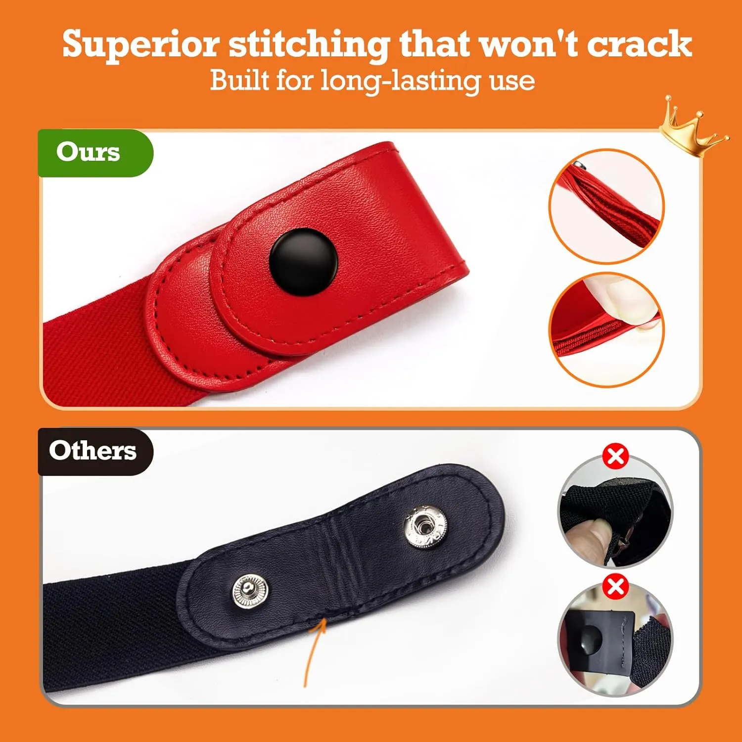 Belts for Women/Men No Buckle Elastic Belt Invisible Buckle Free Stretch Waist Belt for Jean Pants Dresses