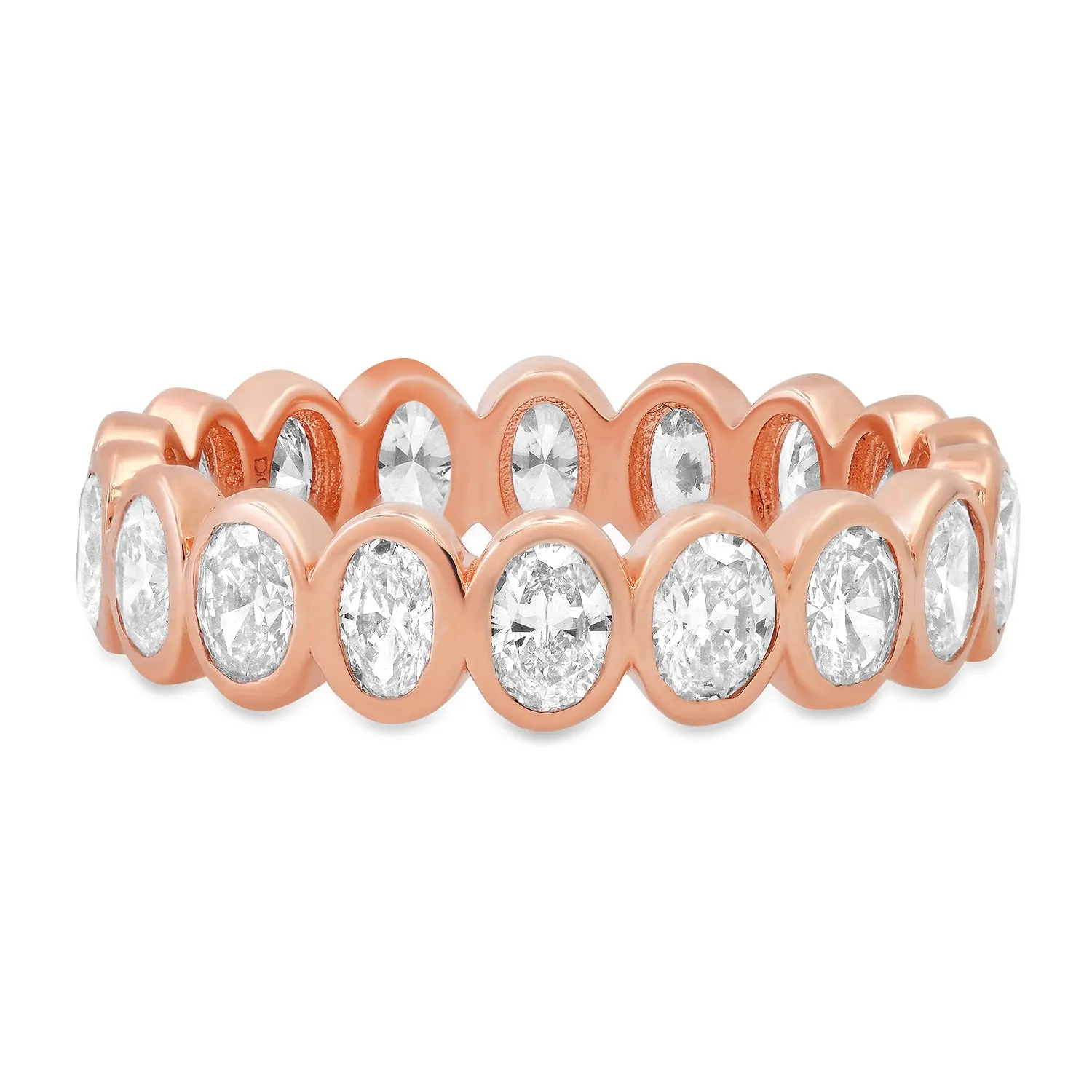 Bezel Set Oval Diamond Eternity Band Ring