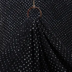 Black - Kutch Tie-Dye Modal Silk Bandhani Fabric 16