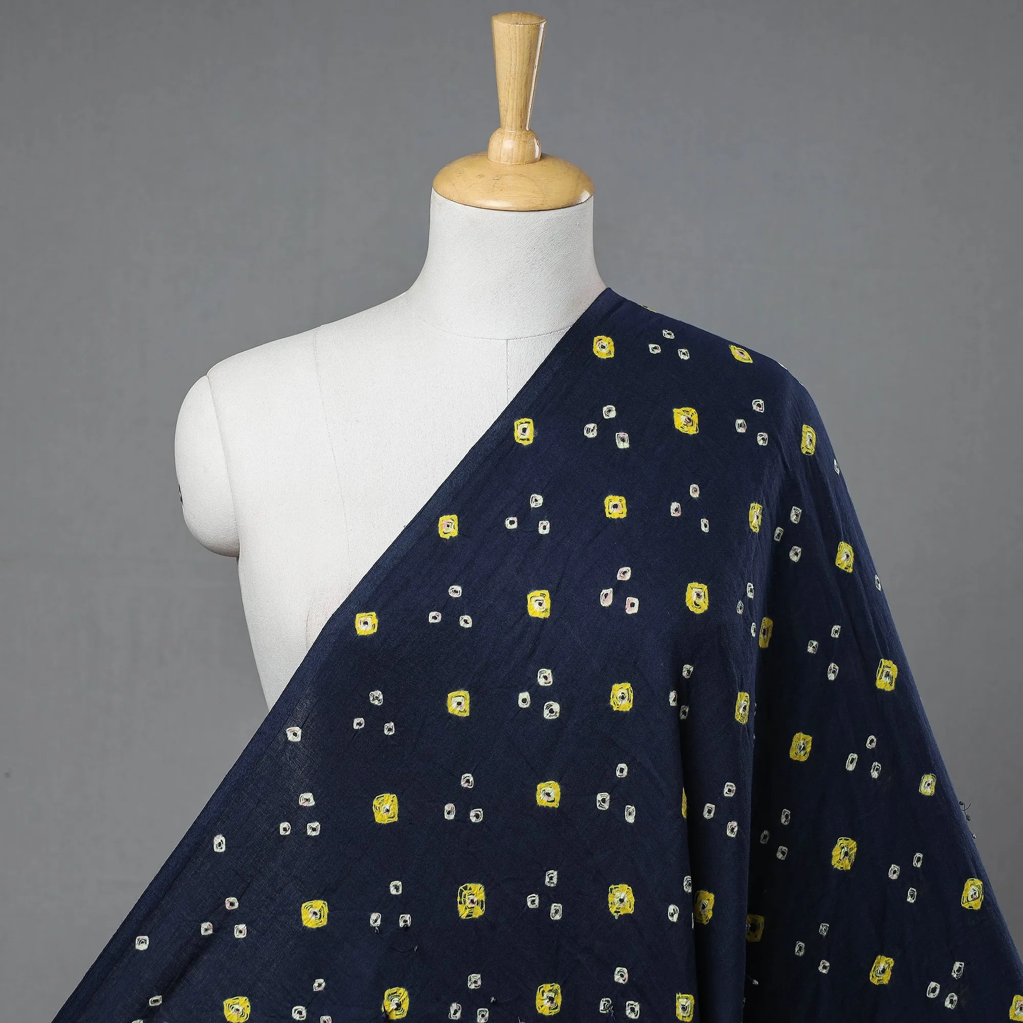 Blue -  Kutch Tie-Dye Mul Cotton Bandhani Fabric 02