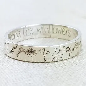 Bohemian Engraved Wildflowers Carved Ring