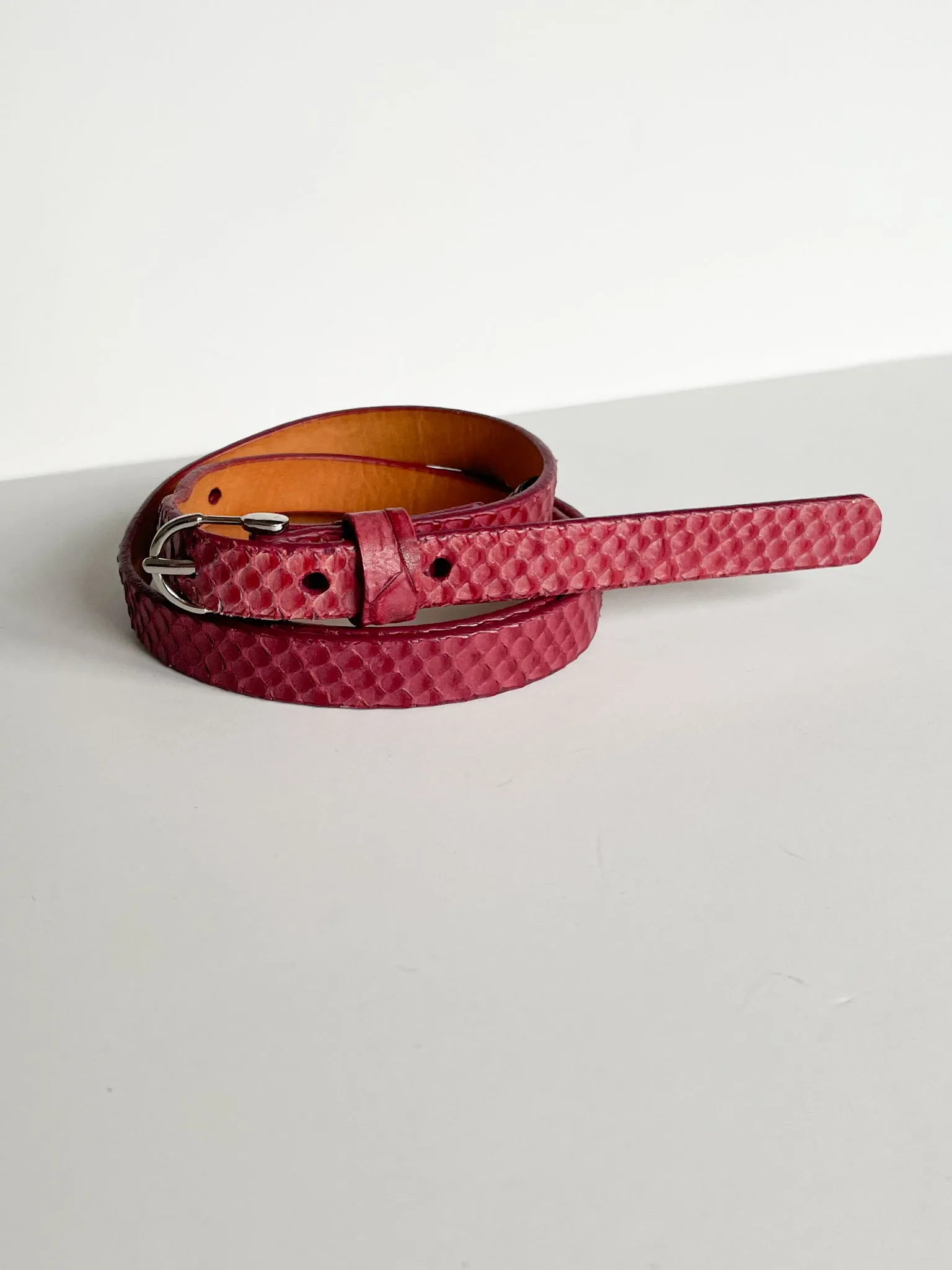 Brave Leather Raspberry Textured Belt - Medium (32.5-37")