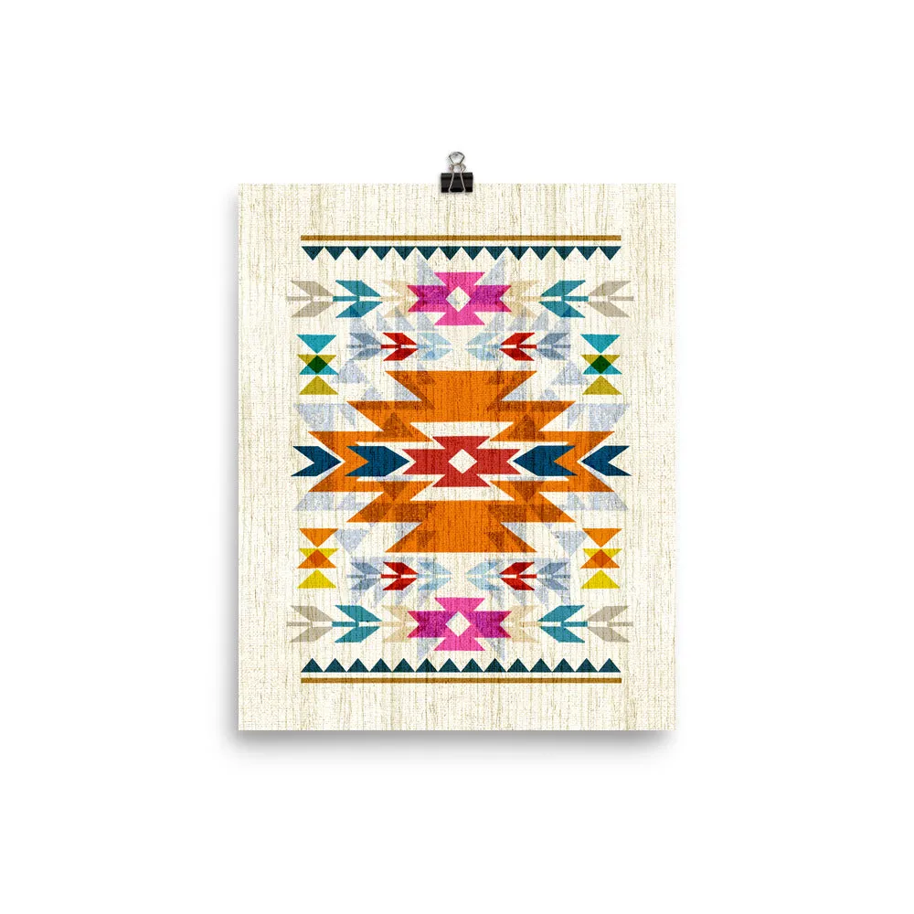 Bright, Navajo Inspired Pattern Art Poster Print
