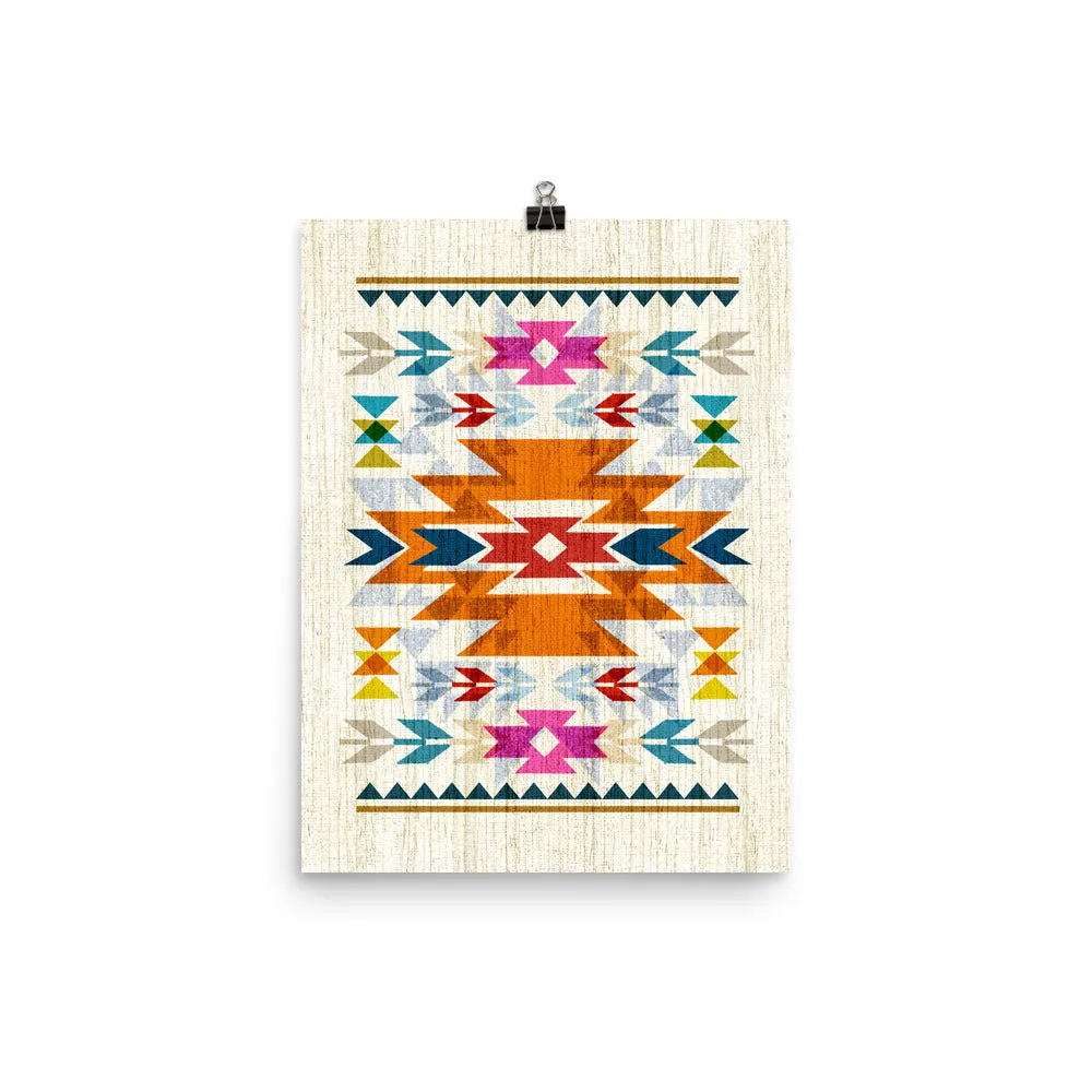 Bright, Navajo Inspired Pattern Art Poster Print