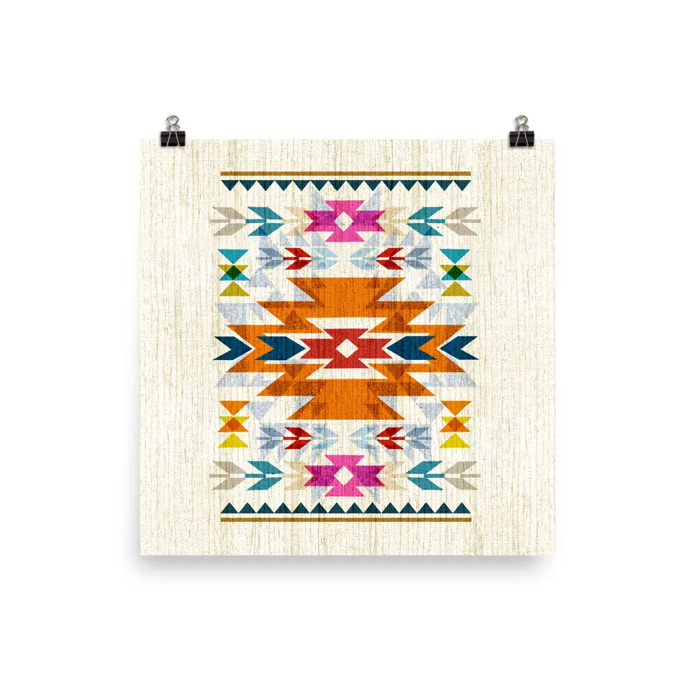 Bright, Navajo Inspired Pattern Art Poster Print