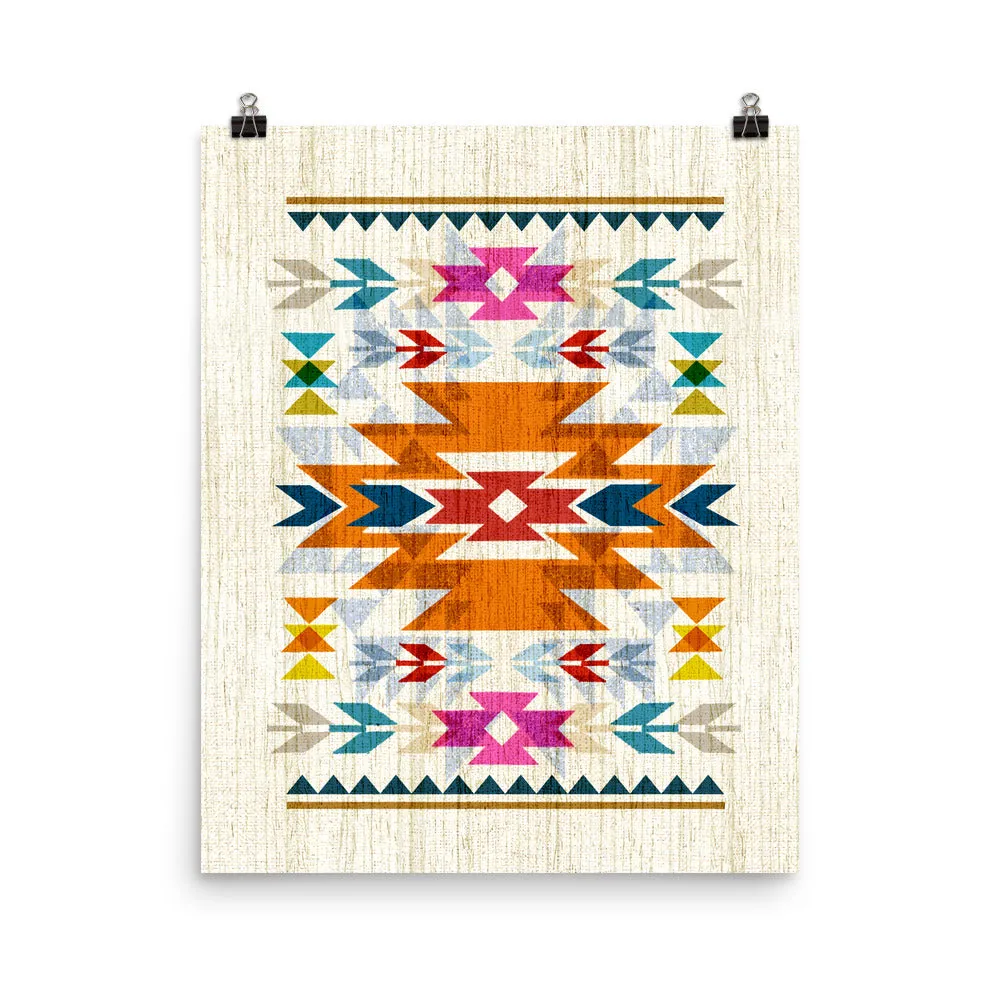 Bright, Navajo Inspired Pattern Art Poster Print