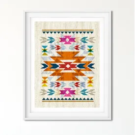 Bright, Navajo Inspired Pattern Art Poster Print