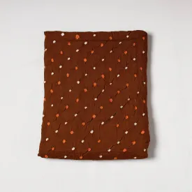 Brown - Kutch Bandhani Tie-Dye Mul Cotton Precut Fabric