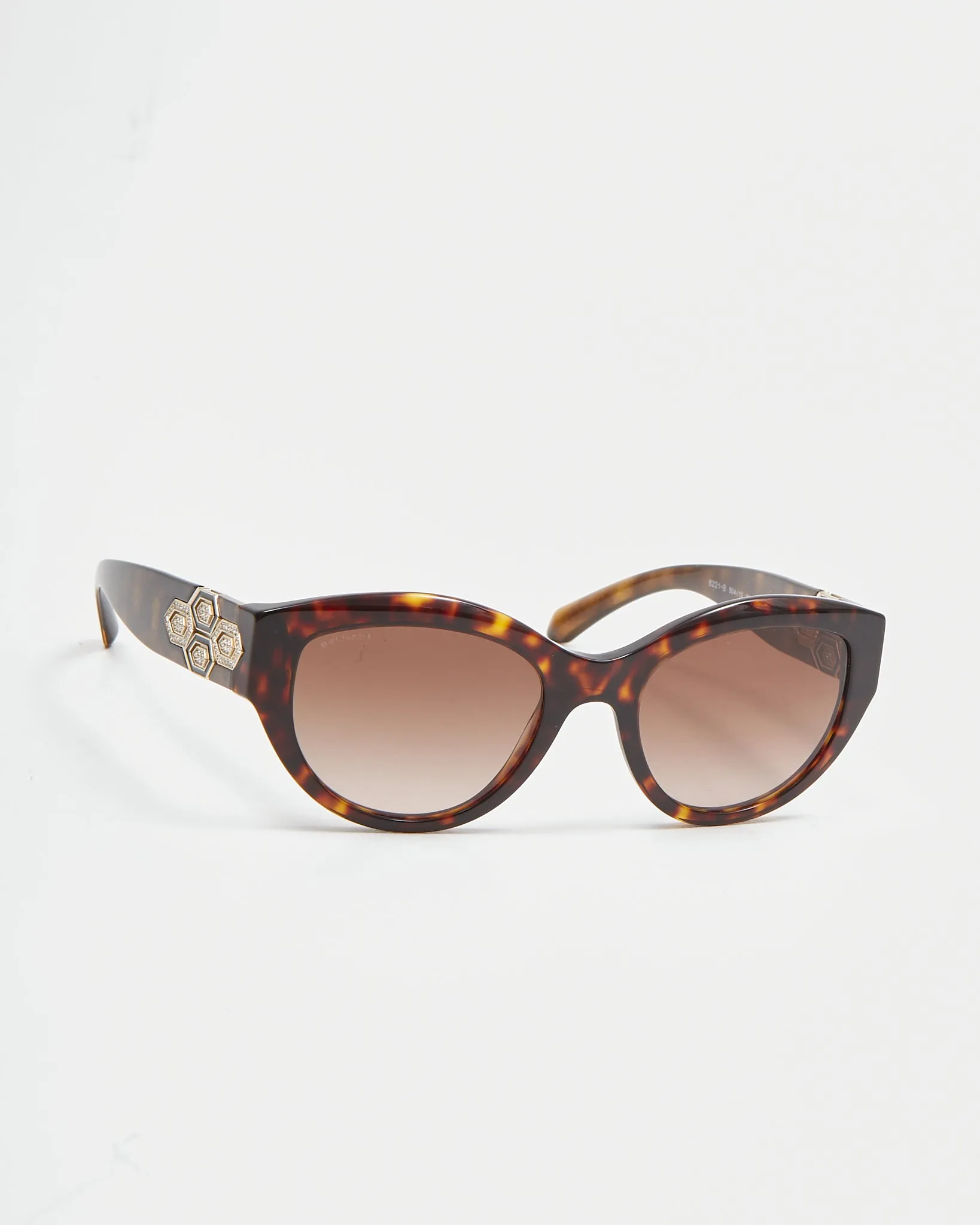 Bvlgari Dark Havana 8221-B Jewel Cat Eye Sunglasses