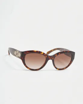 Bvlgari Dark Havana 8221-B Jewel Cat Eye Sunglasses
