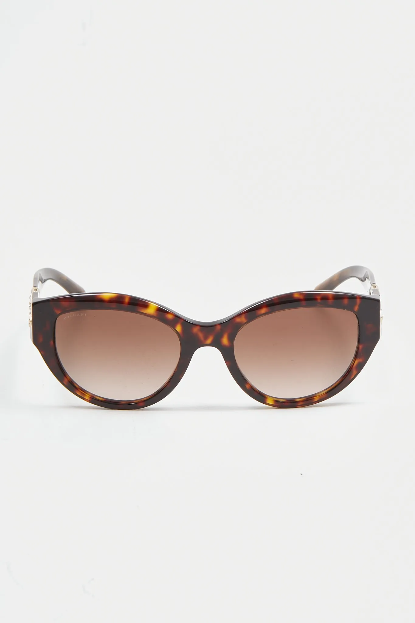 Bvlgari Dark Havana 8221-B Jewel Cat Eye Sunglasses