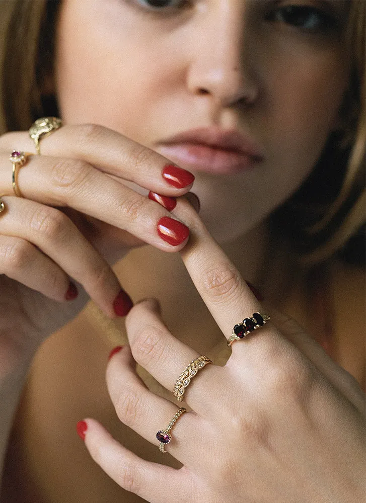 Caes rhodolite ring 14k gold