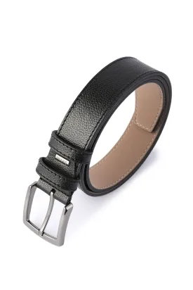 Casual Black Faux Leather Belt