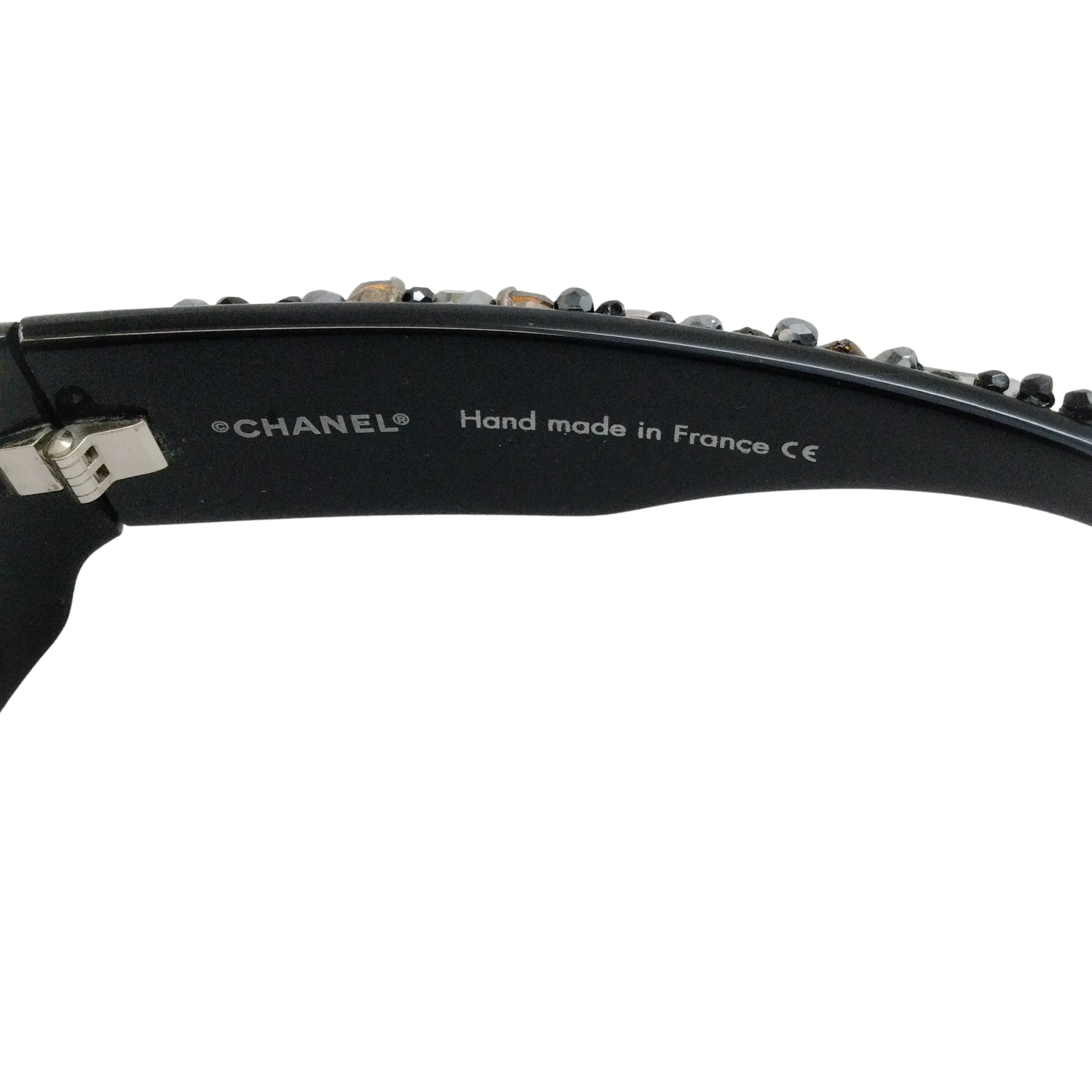 Chanel Black Crystal Bijou Numero 1 Sunglasses