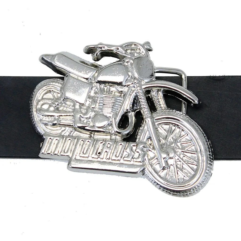 Chrome Motor-cross Belt Buckle #BU100MOTO